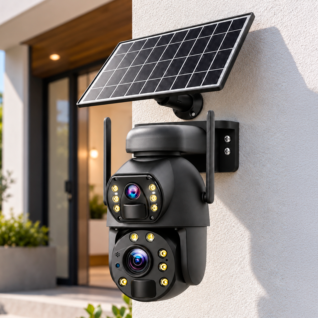 Camara Ip Solar Chip 4G Doble Lente Zoom Optico 36X Alarma Vision Nocturna Q69