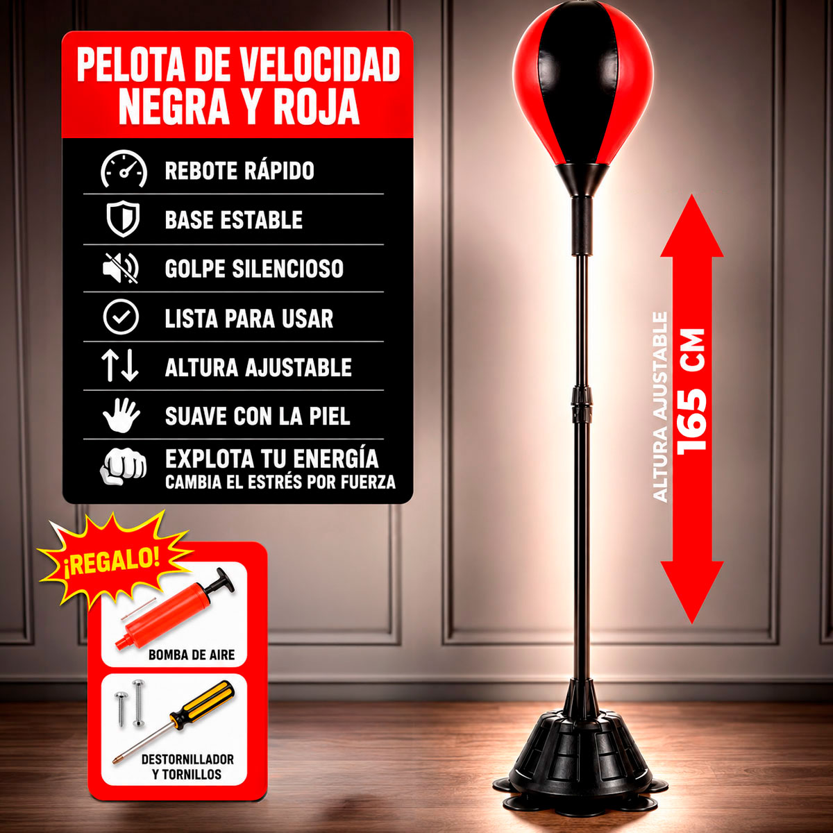 Parante para Entrenamiento de Box Altura Regulable - Pera Loca