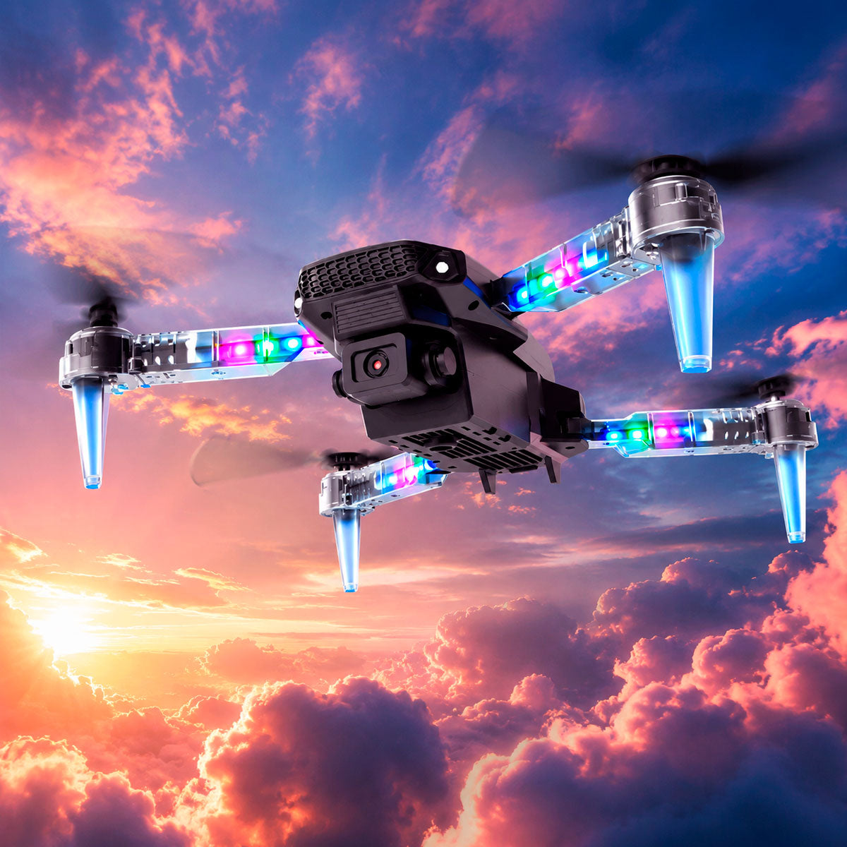 Drone E88 RGB Wifi Doble Camara 4k + Estuche