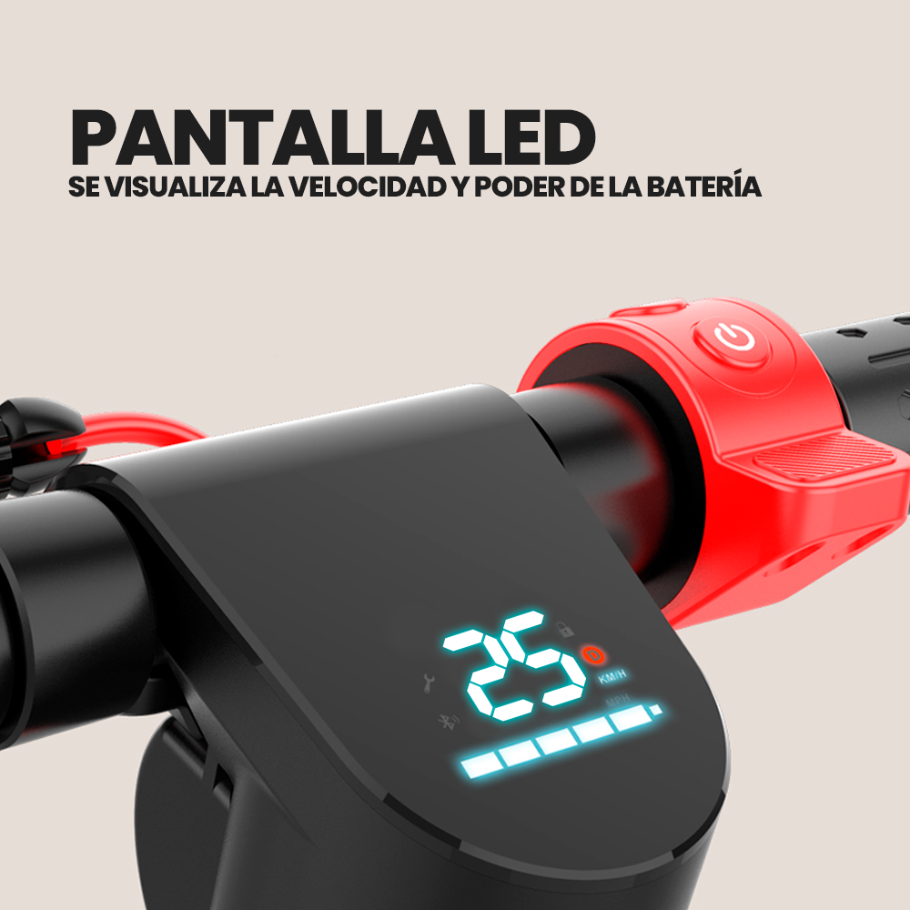 Scooter electrico X8 Motor 350W Bateria Panasonic 12,8Ah + Llantas 10 pulgadas + Casco
