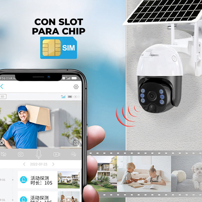 Camara Ip  Solar con Chip + Bateria Recargable Vision Nocturna TQ5