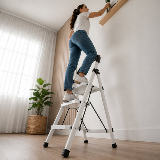 Escalera Plegable 3 Pasos Resistente Y Antideslizante Hasta 120KG