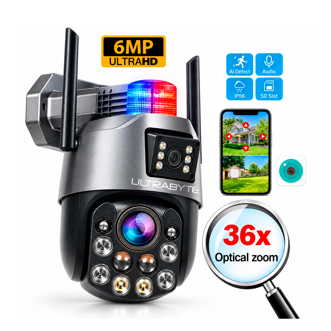 Camara Ip Ultrabyte WIFI Doble Lente Zoom Optico 36X Alarma Vision Nocturna B3