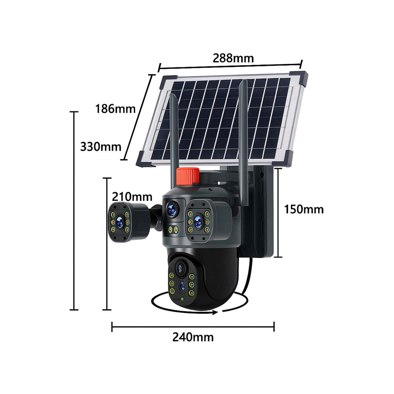 Camara Ip Solar Ultrabyte WIFI Bateria Recargable Alarma Vision Nocturna T35