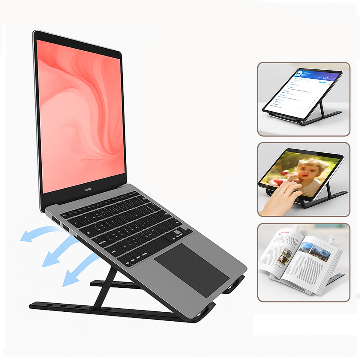 Soporte Aluminio Plegable Para Laptop - Macbook Regulable