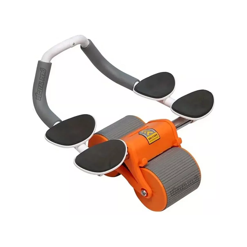 Rueda Abdominal Doble con Rebote Automático y Soporte para Codos Brazos + Temporizador Gratis