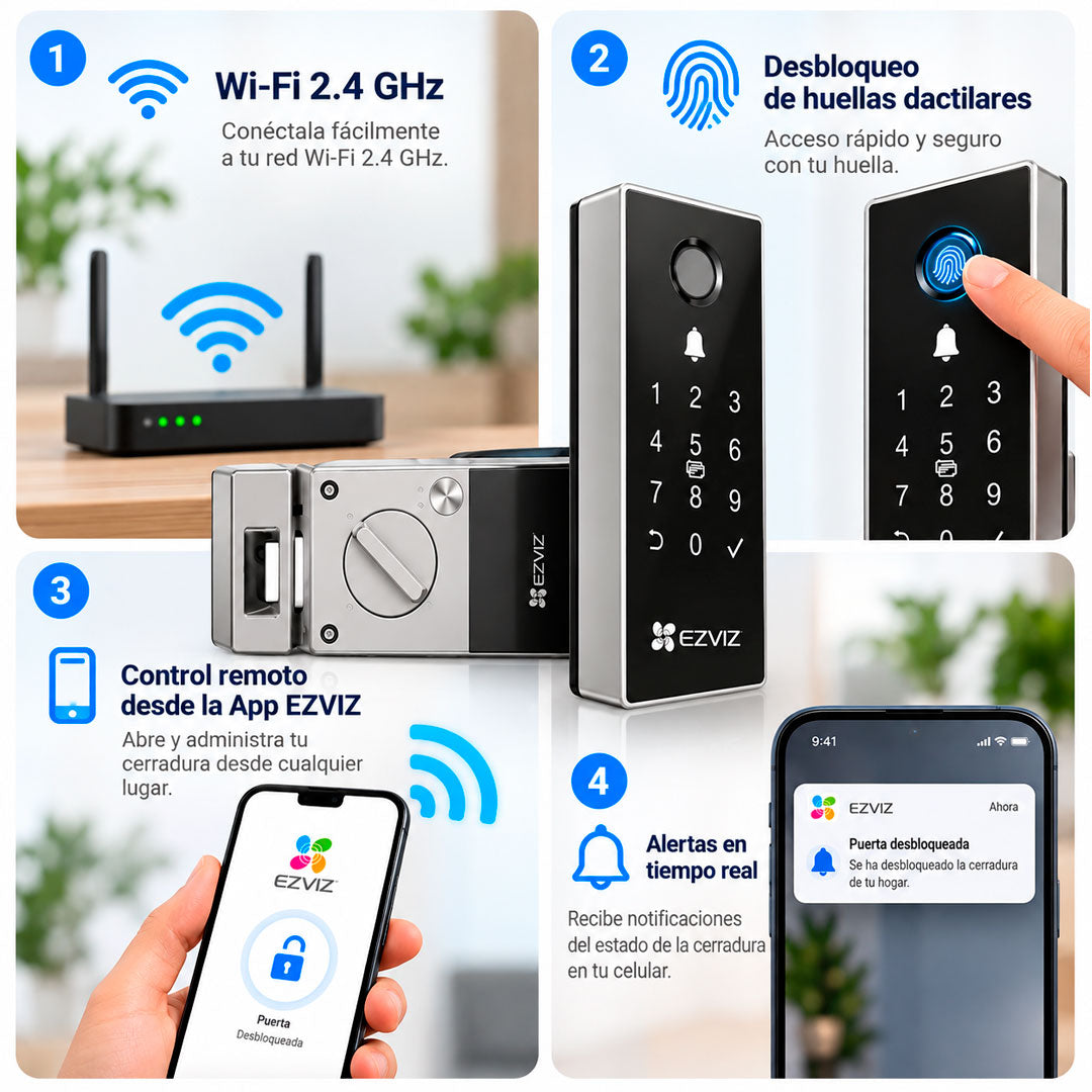 Cerradura Inteligente Ezviz Dl03 Pro Rim Lock Huella Wifi