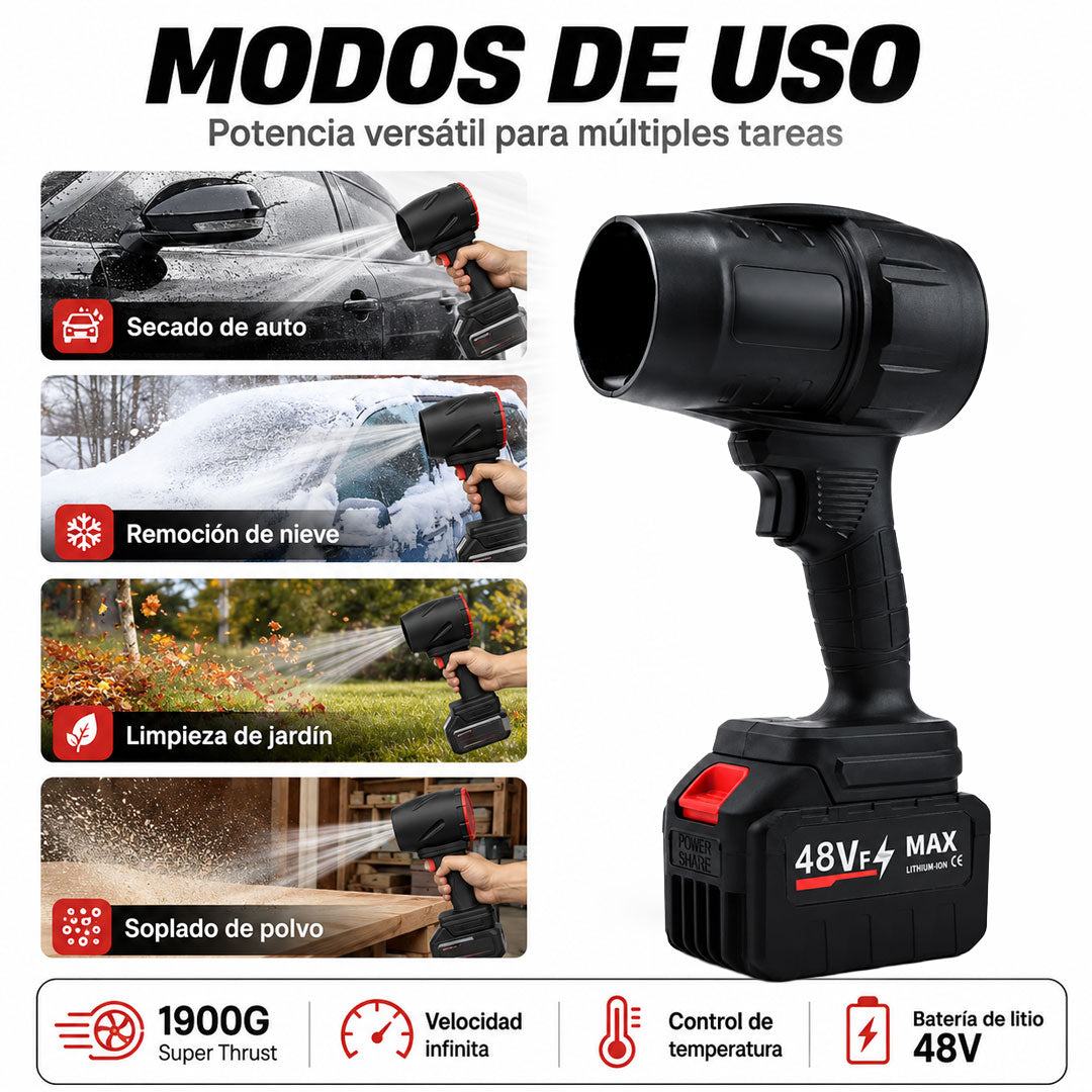 Soplador De Aire Polvo Turbo Multifuncional Inalambrico 48V LS-588