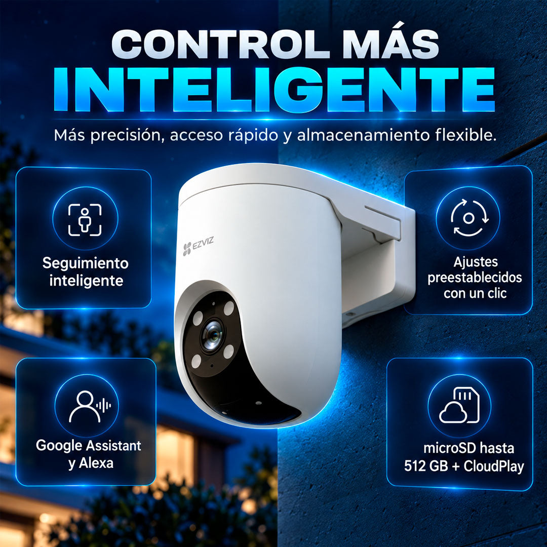 Camara IP Wifi Ezviz H8C PRO 2k 360° Audio Bidireccional Zoom Alexa Seguridad Exterior