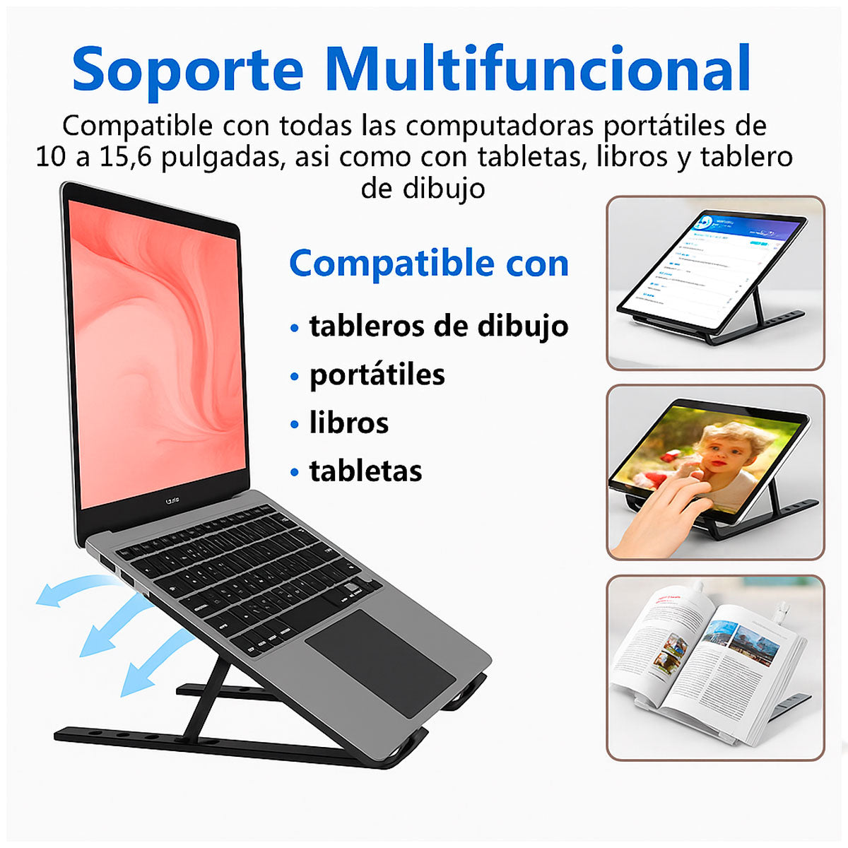 Soporte Aluminio Plegable Para Laptop - Macbook Regulable