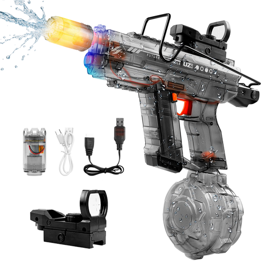 Pistola De Agua Recargable Uzi Luces Rgb Electrica Juguete