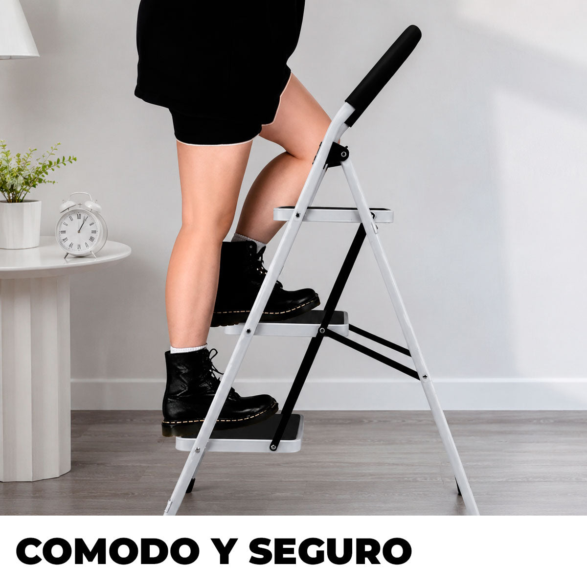 Escalera Plegable 3 Pasos Resistente Y Antideslizante Hasta 120KG