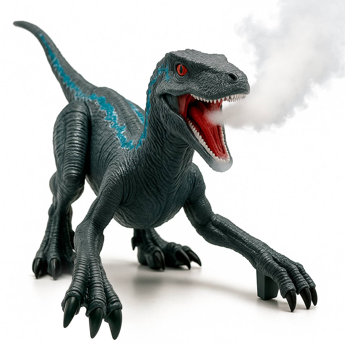 Dinosaurio Velociraptor Control Remoto Luz Sonido Humo Juguete