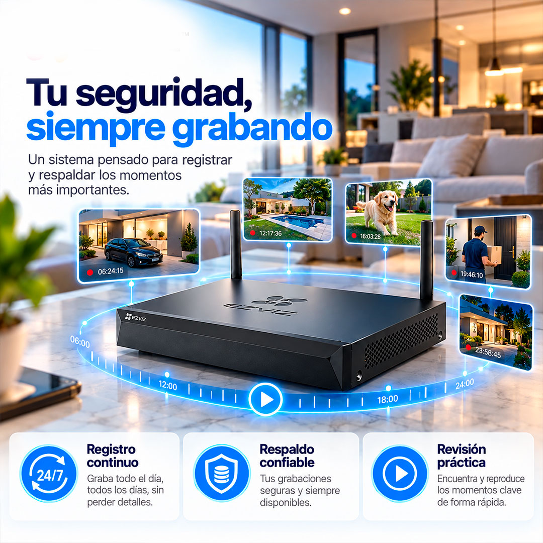 Nvr Ezviz X5s 8W Grabador Wifi 8 Canales Hasta 8tb