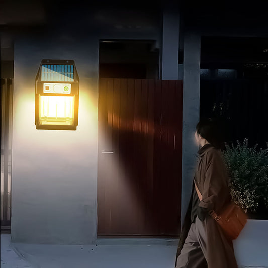 Lampara Solar Con Sensor De Movimiento Diseño Elegante