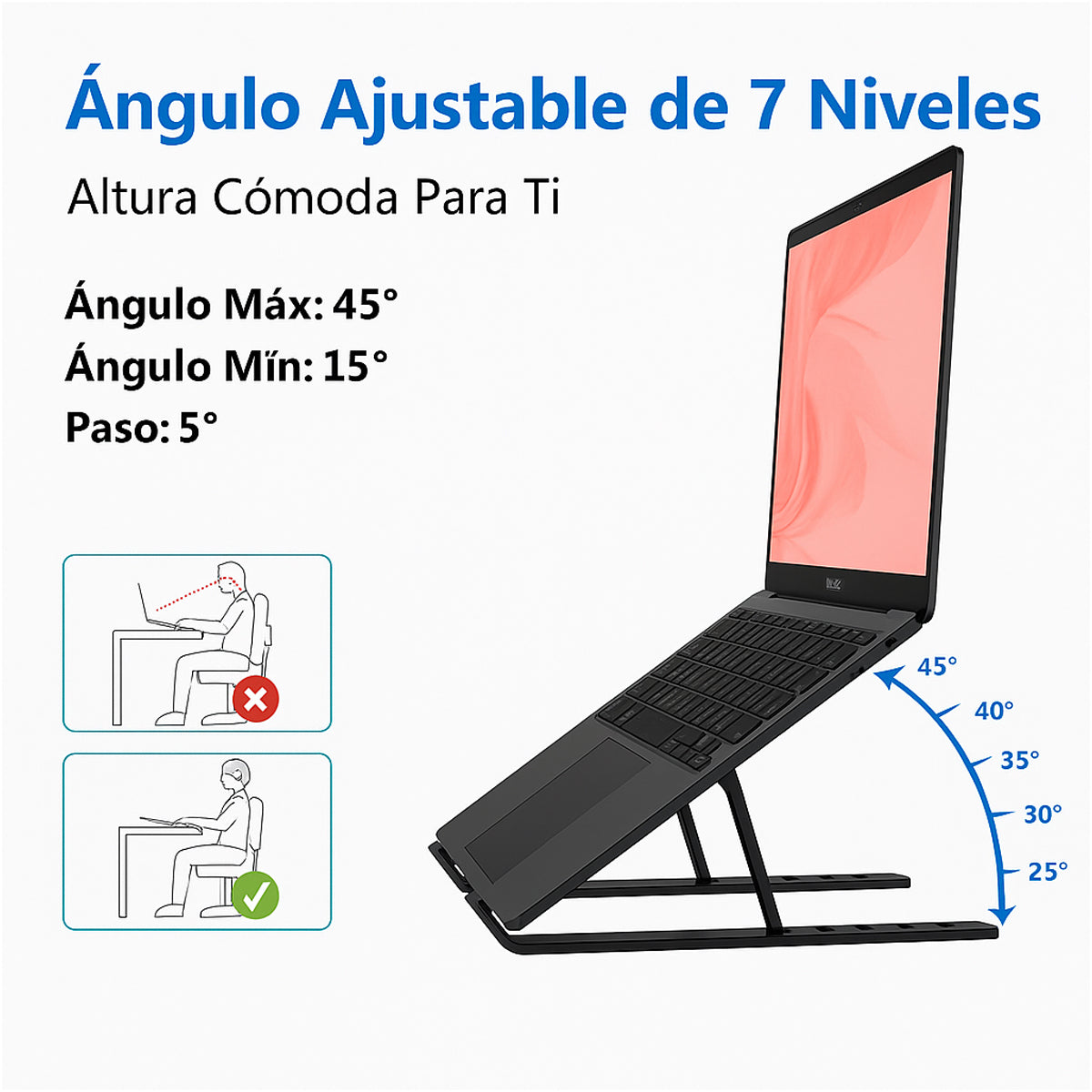 Soporte Aluminio Plegable Para Laptop - Macbook Regulable