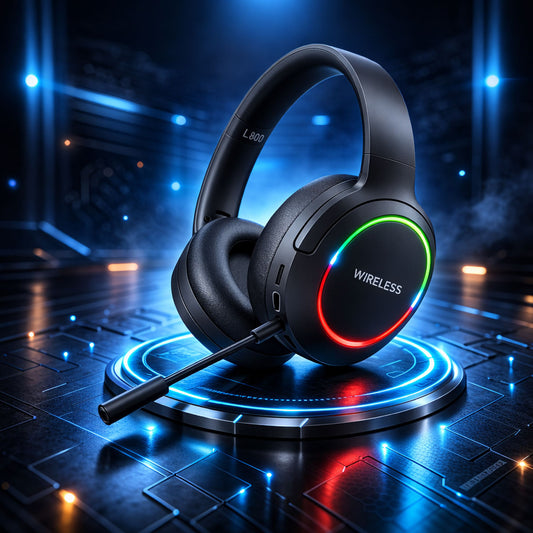 Audifonos Inalambricos Bluetooth Diadema Gamer L800 Con Microfono Luz Rgb Aux 3.5mm Para Xbox Pc Ps4