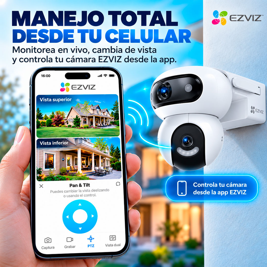 Camara IP Wifi Ezviz HB90 2k 360° Panel Solar Zoom Alexa Seguridad Exterior