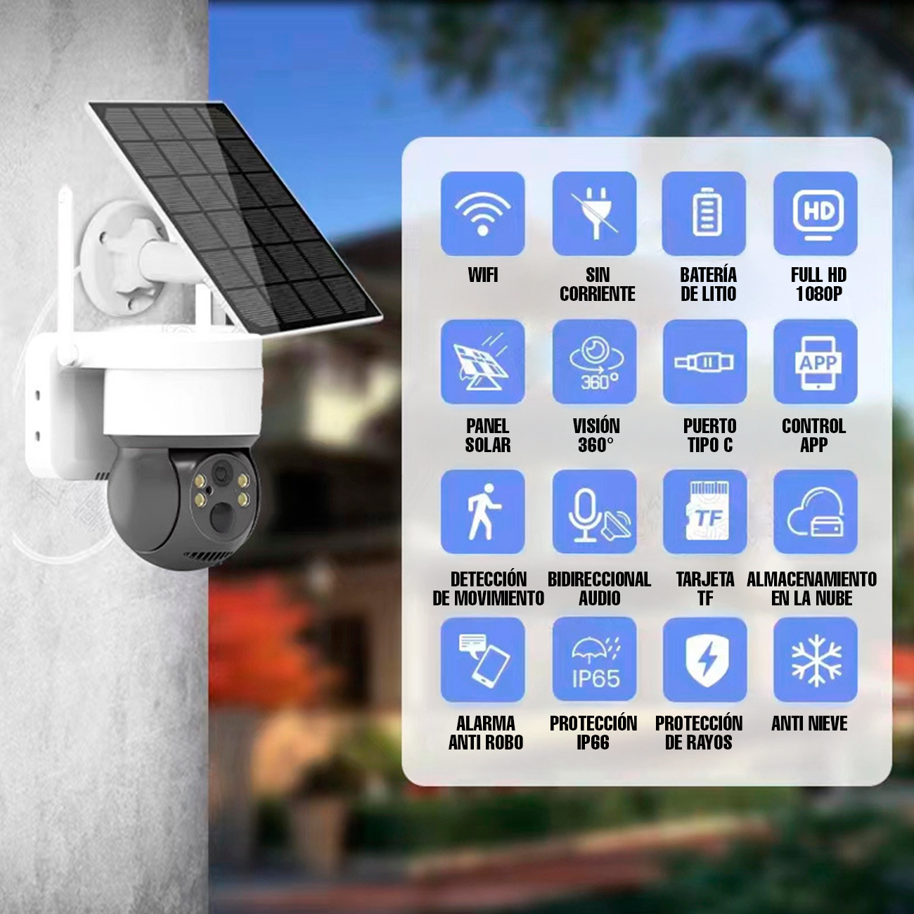 Camara Ip Solar Ultrabyte WIFI Bateria Recargable Vision Nocturna Q6