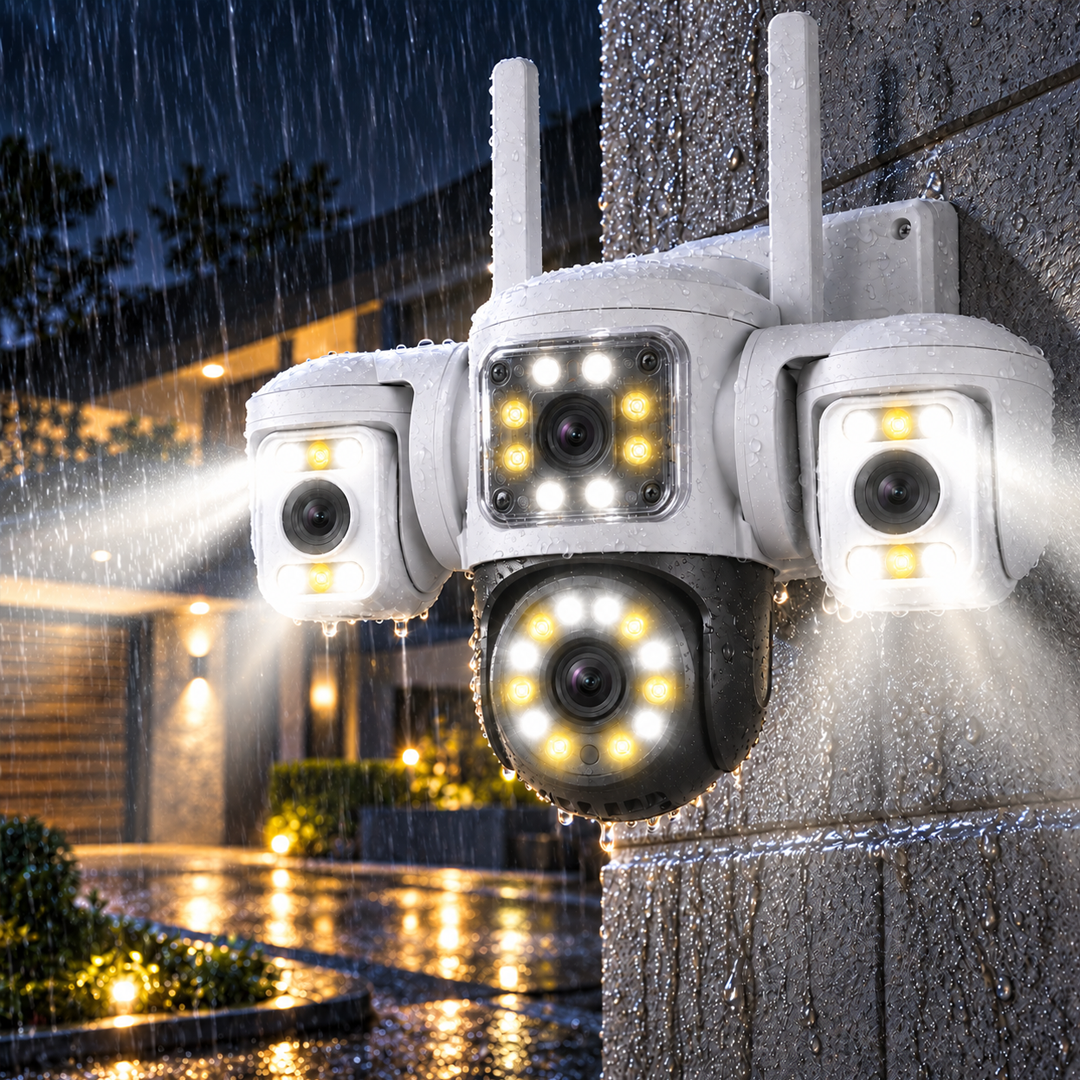 Camara Ip Ultrabyte WIFI Triple Lente Alarma Vision Nocturna Z-DY002W