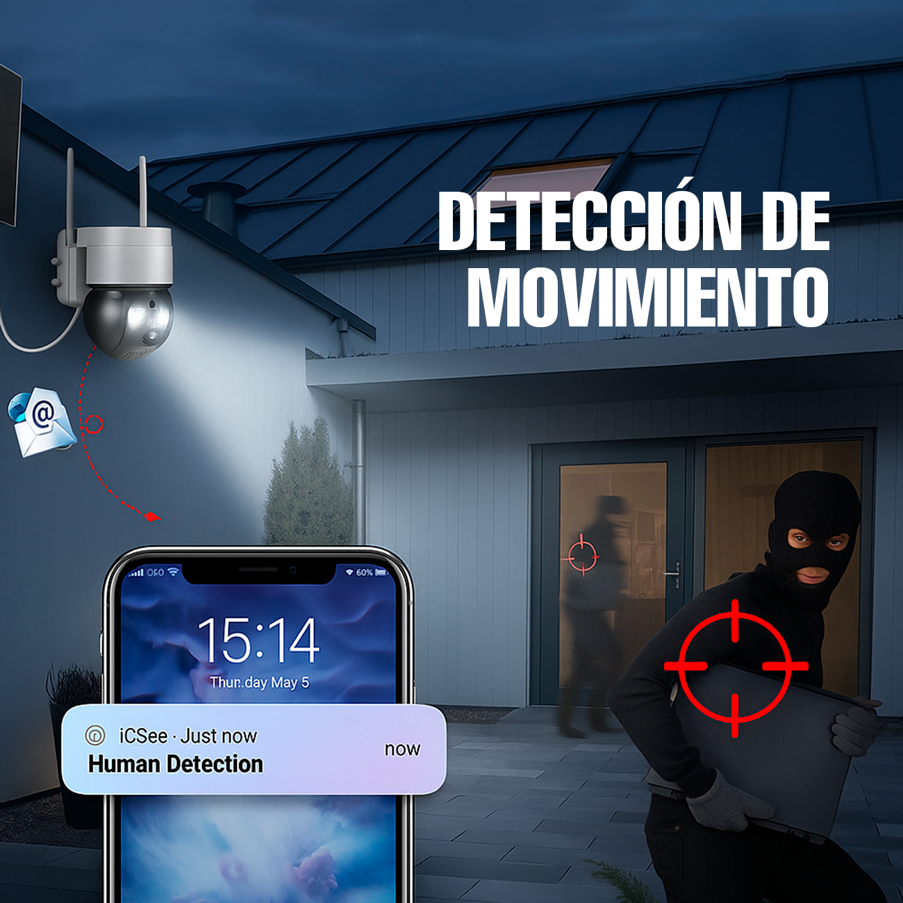 Camara Ip Solar Ultrabyte WIFI Bateria Recargable Vision Nocturna Q6