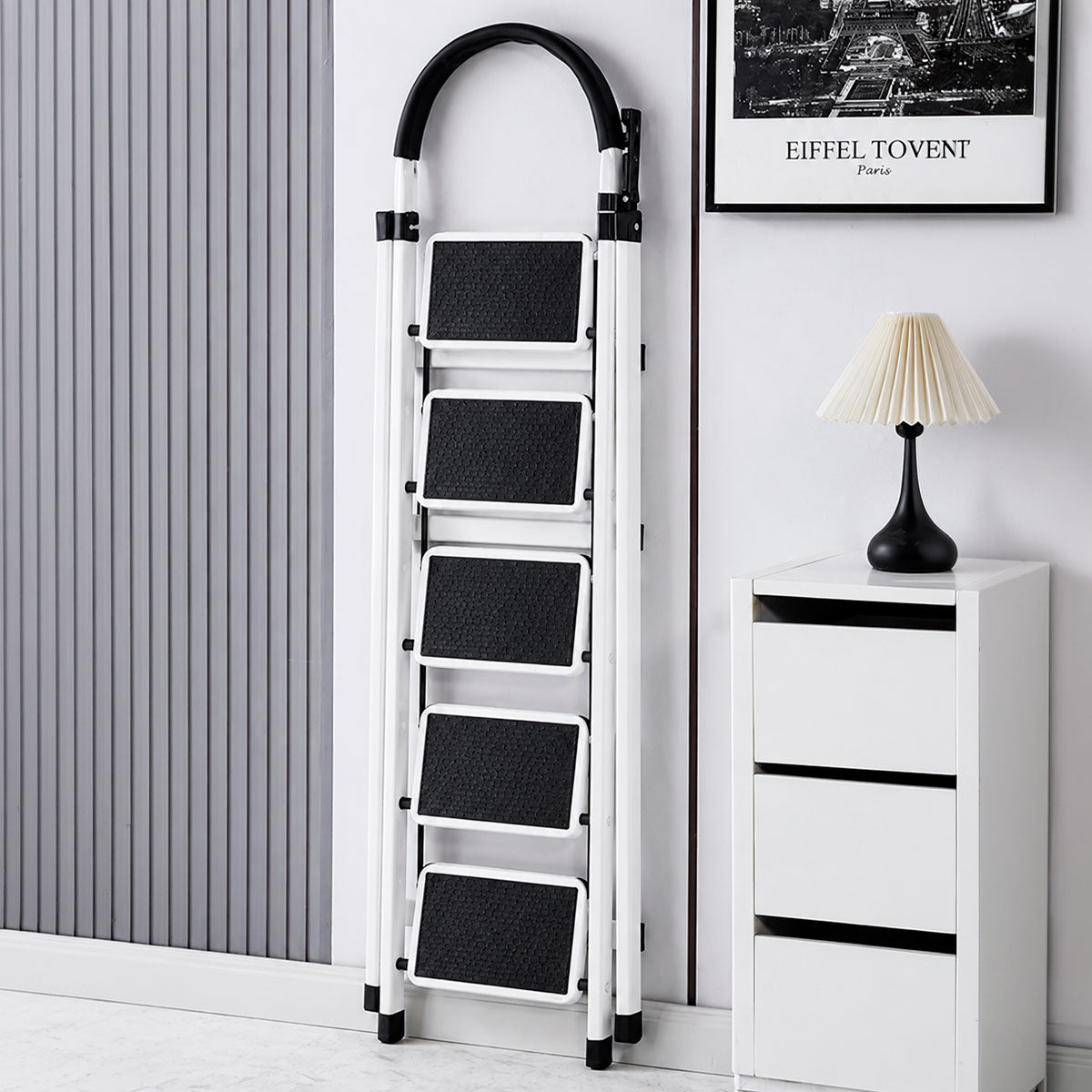 Escalera Plegable 5 Pasos Resistente Y Antideslizante Hasta 120KG