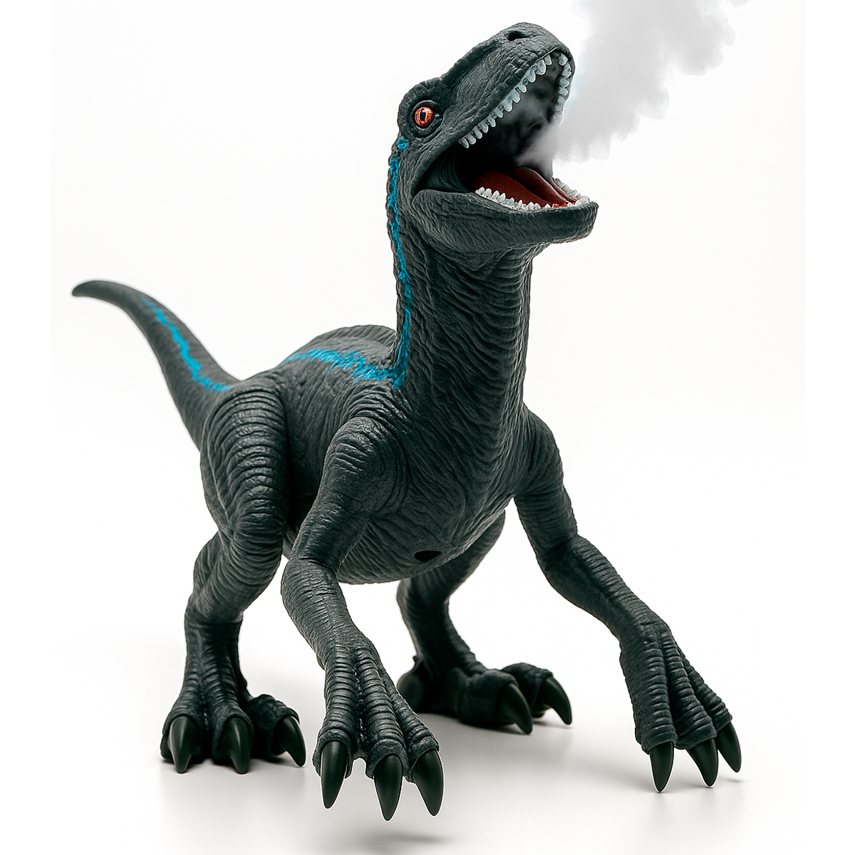 Dinosaurio Velociraptor Control Remoto Luz Sonido Humo Juguete