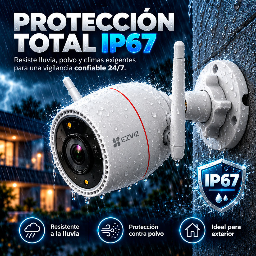 Camara IP Wifi Ezviz H3C 2k 360° Audio Bidireccional Zoom Alexa Seguridad Exterior