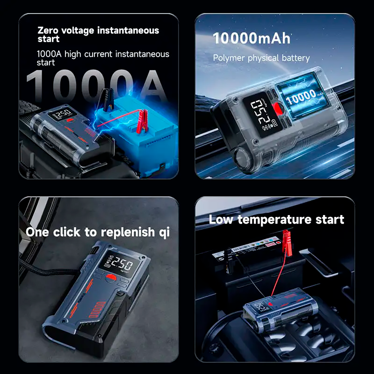 Arrancador De Batería De Vehiculo Universal + Inflador 2 En 1 Compresor