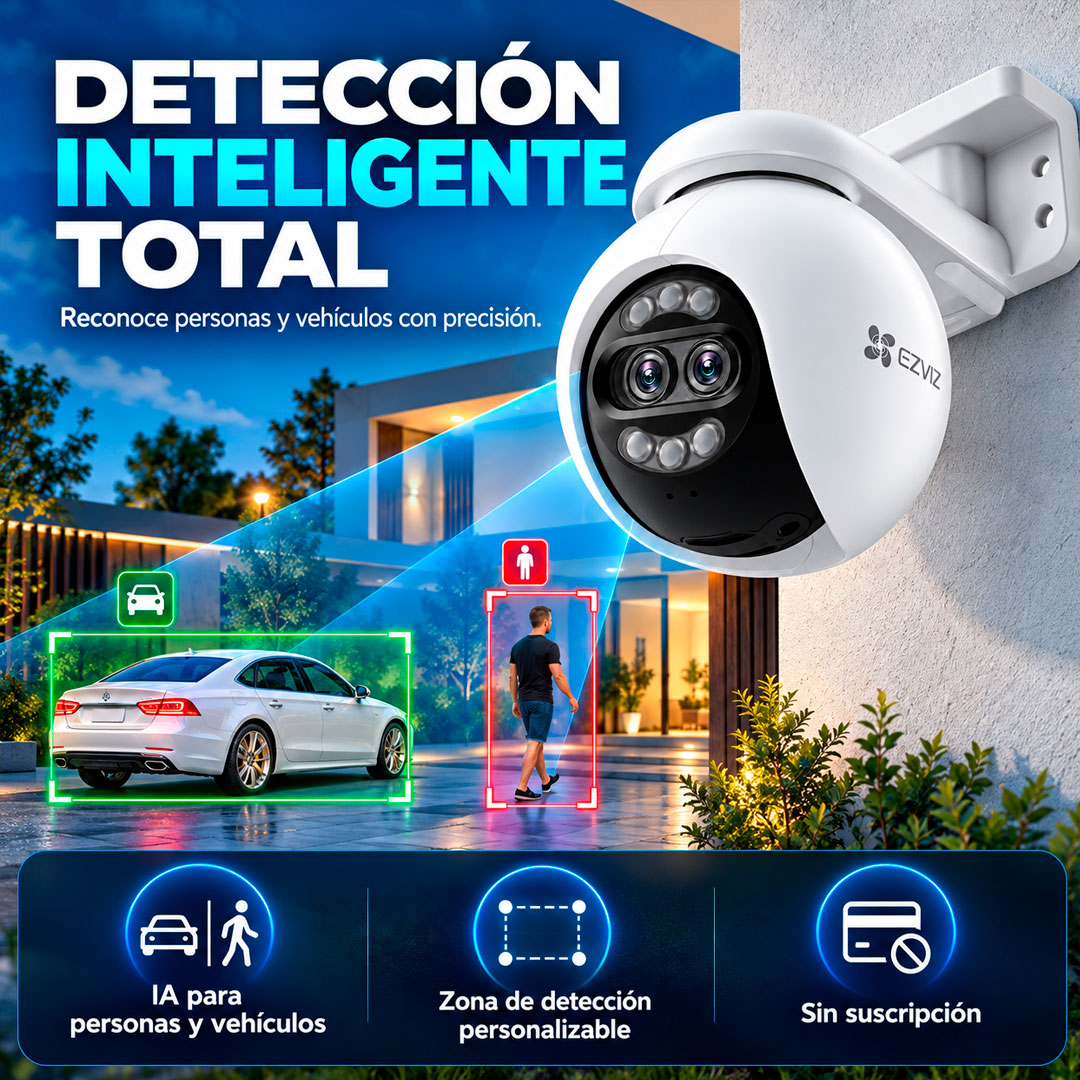 Camara IP Wifi Ezviz H80X 4k 360° Audio Bidireccional Zoom Alexa Seguridad Exterior