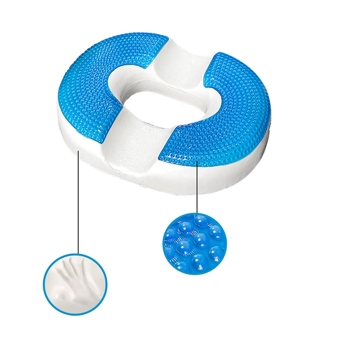 Cojin para asiento con Funda Anti transpirante - Evita Hemorroides