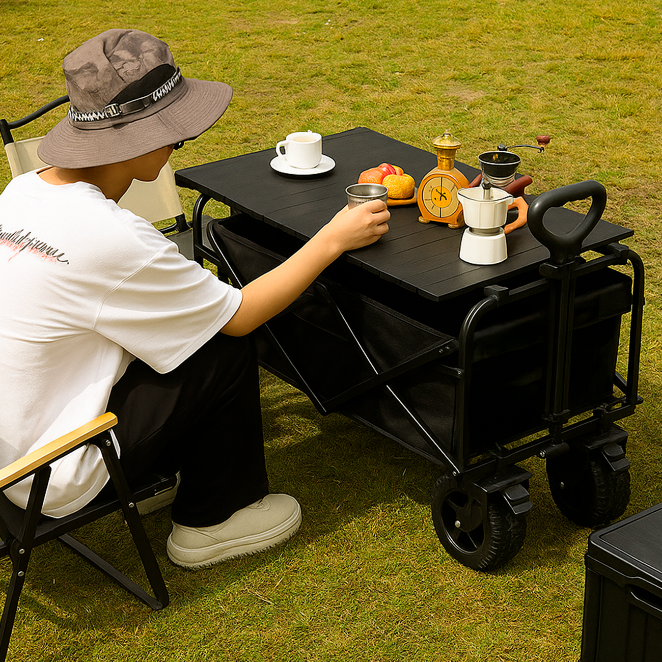 Carrito Plegable Con Mesa Para Compras Para Llevar De Todo 220kg Campamento Playa 8020