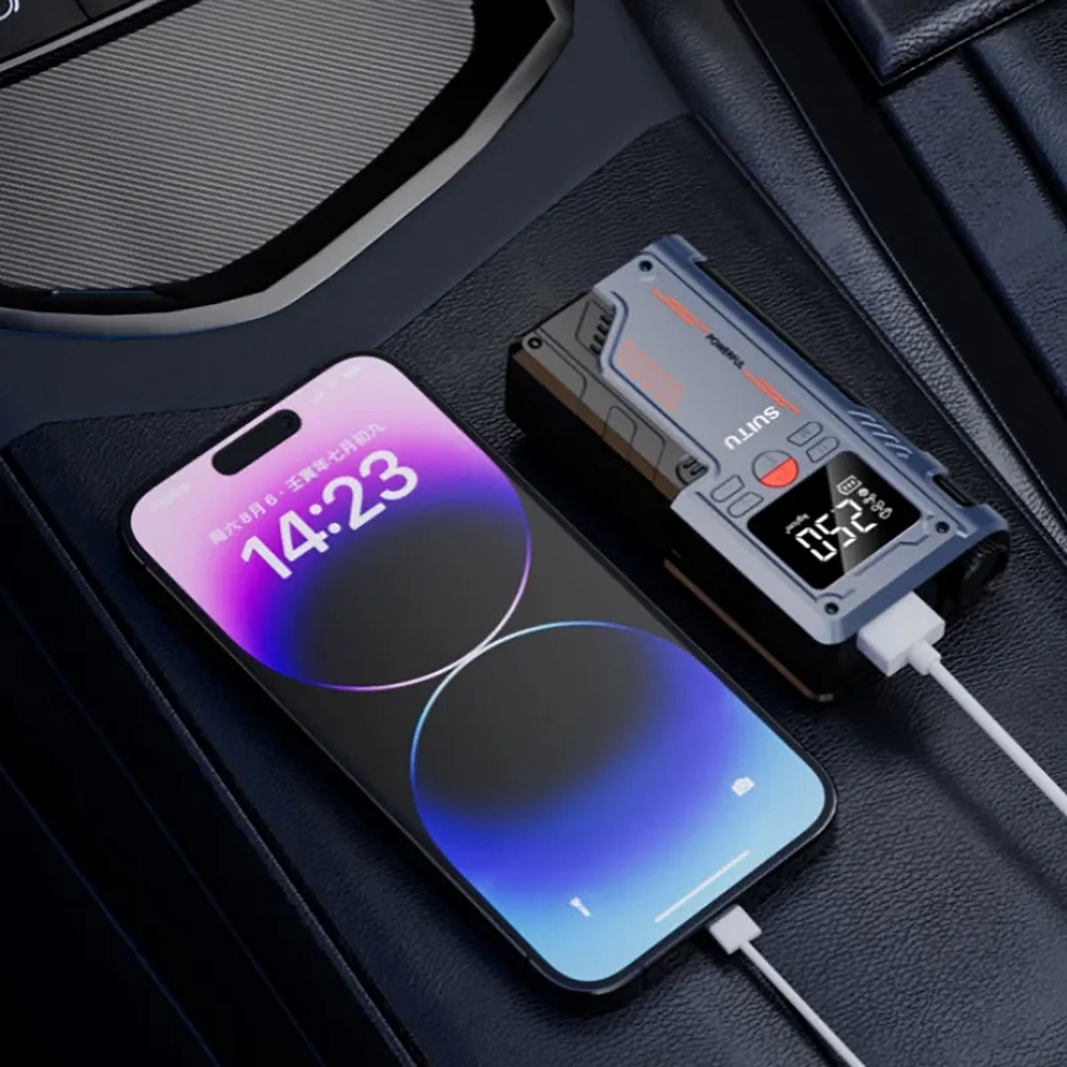 Arrancador De Batería De Vehiculo Universal + Inflador 2 En 1 Compresor