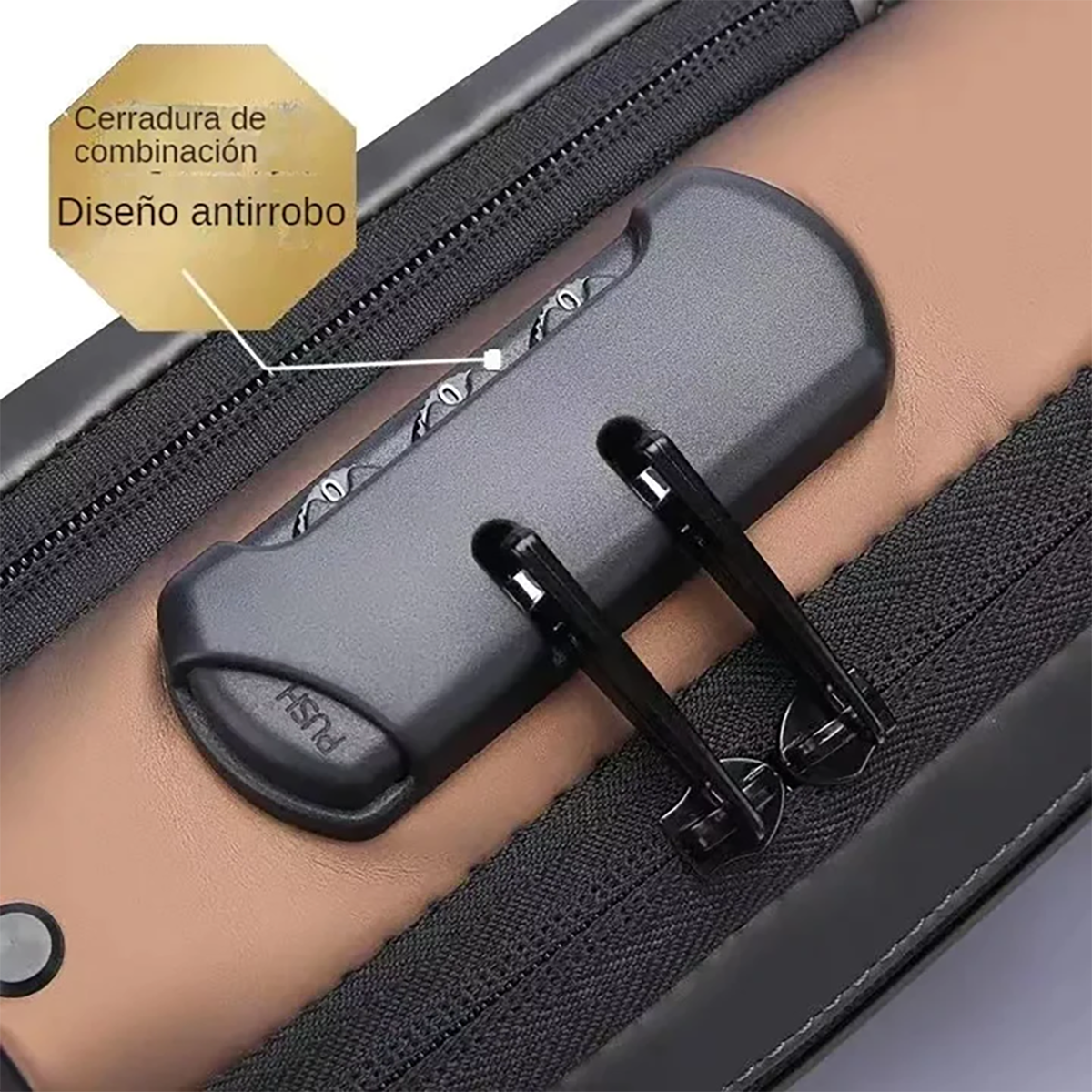 Mochila Antirrobo - Pechera Morral con Clave Impermeable Con puerto USB