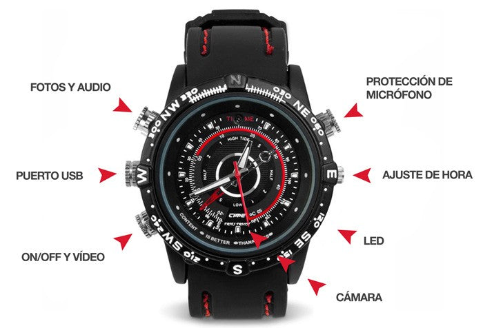 Camara Reloj Deportivo HD – Memoria Interna 16gb