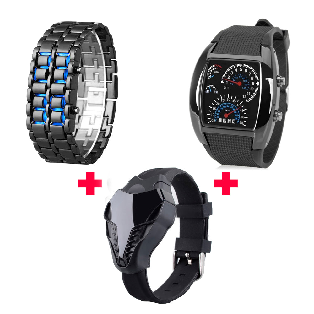 Pack - 3 x S/ 49.00 - Relojes Led Ultrabyte con Diseño Futurista