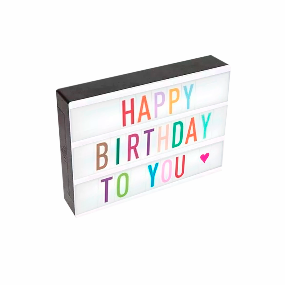 Pizarra Led Letrero Luminoso 96 Letras Cambiables 30 X 23cm