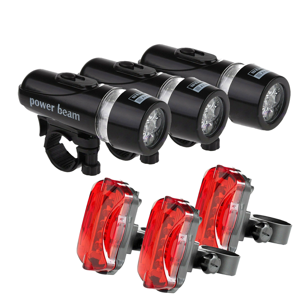Pack 3 juegos de Luces LED frontal y trasera para bicicleta WJ-101