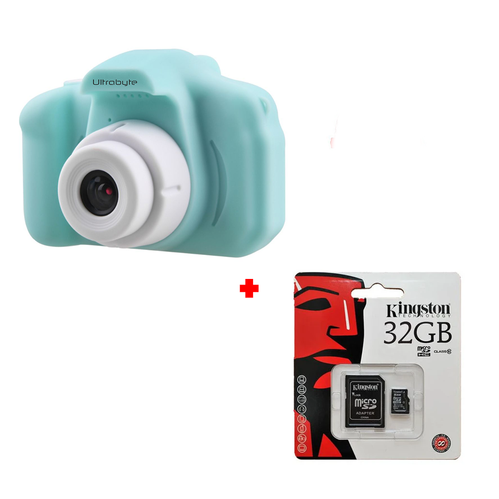 Camara de Fotos y Videos Ultrabyte para Niños + Memoria Kingston MicroSD 32GB Clase 10