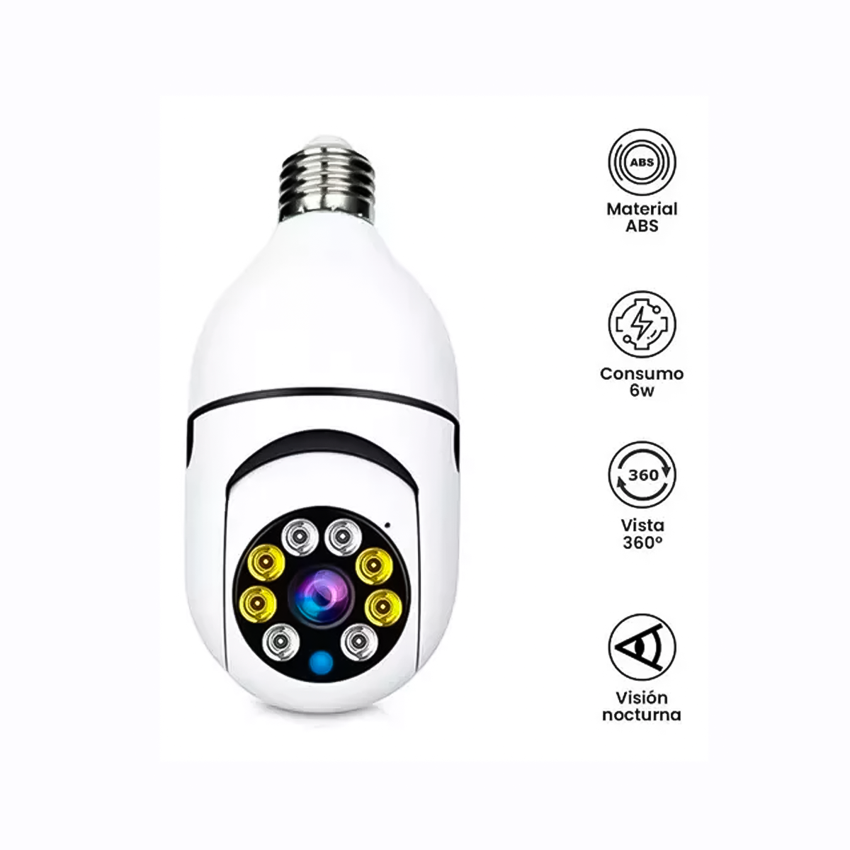 Foco Camara IP Espia Vigila en Tiempo Real Desde El Celular - Vision Nocturna