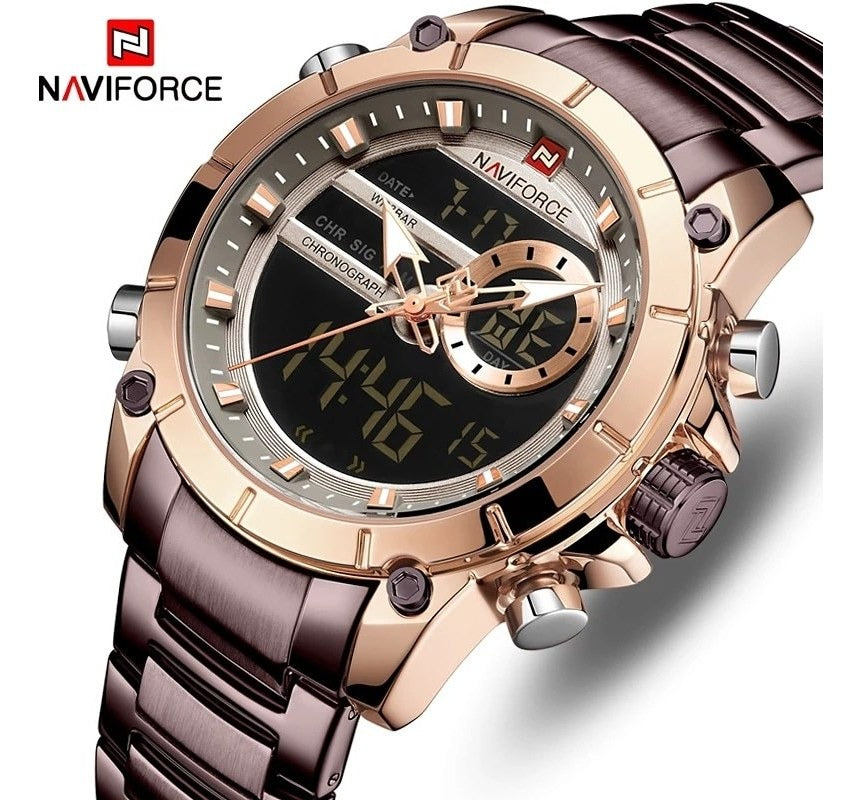 Reloj Naviforce  NF9163M Analógico y Digital de Acero