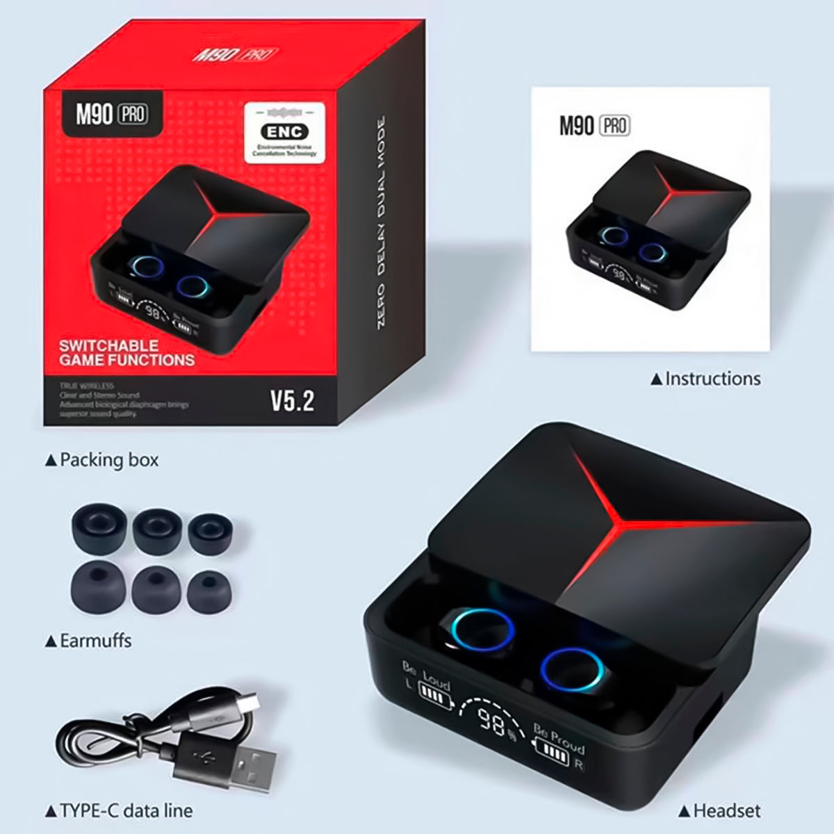 Handsfree bluetooth M90 gamer