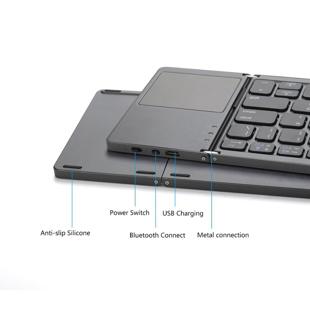 Teclado Bluetooth Plegable Compatible Con Celulares, Tablets, PC, Laptop