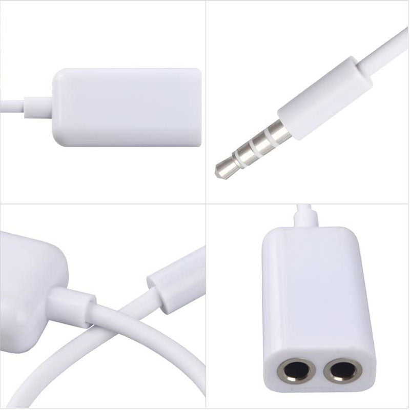 Adaptador Splitter 3.5mm 2 Salidas para Audifonos / Parlantes