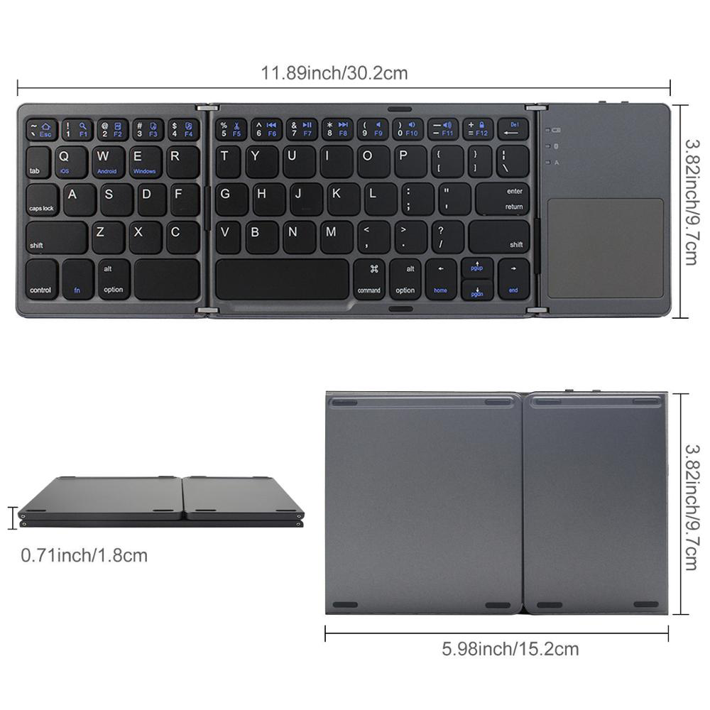 Teclado Bluetooth Plegable Compatible Con Celulares, Tablets, PC, Laptop
