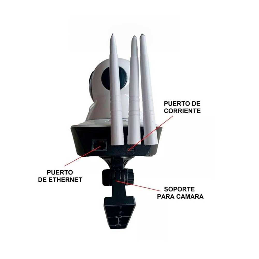 Cámara IP Robótica 360 Seguridad 3 Antenas Hd Con Wifi Vision Nocturna